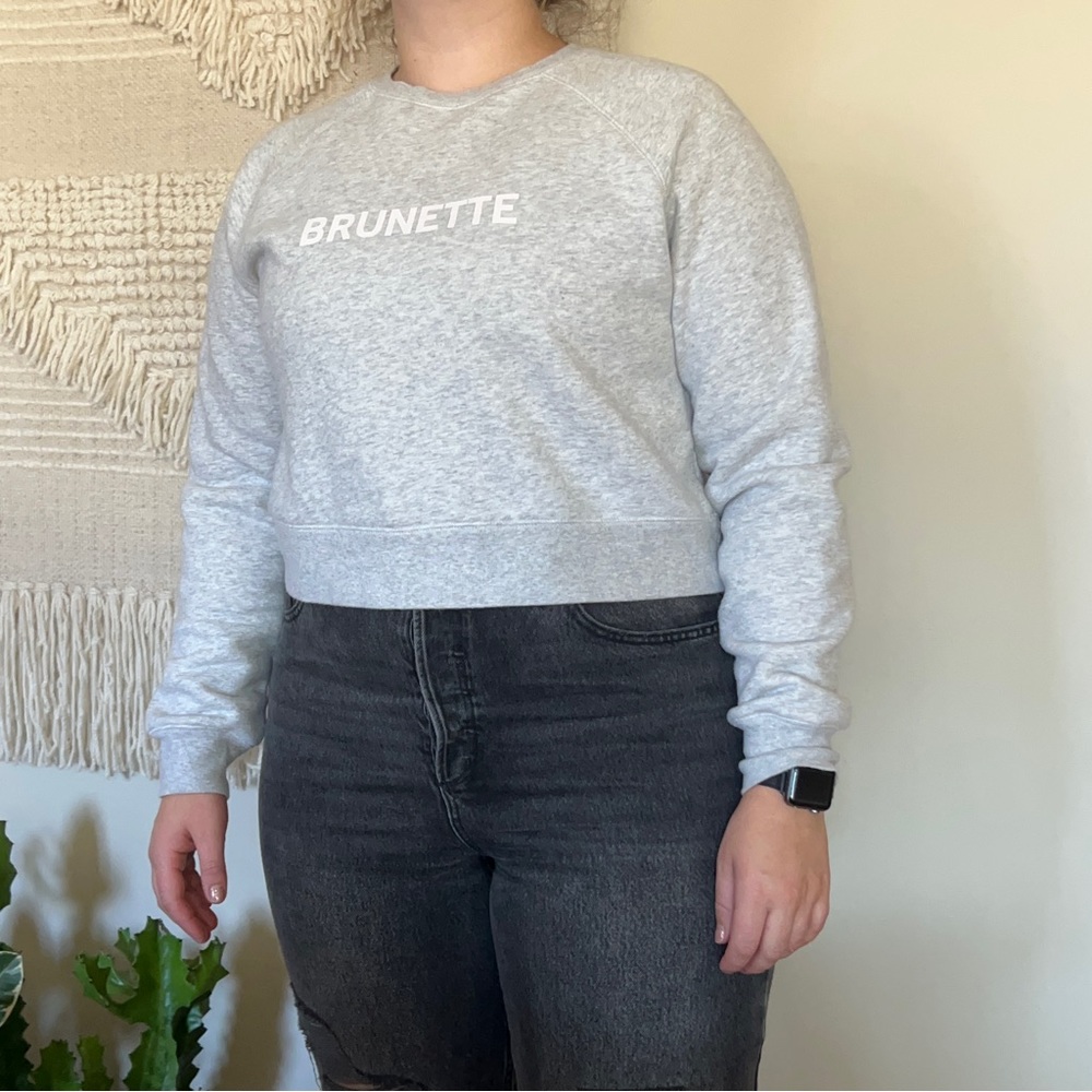 Grey Brunette the Label Cropped Sweatshirt